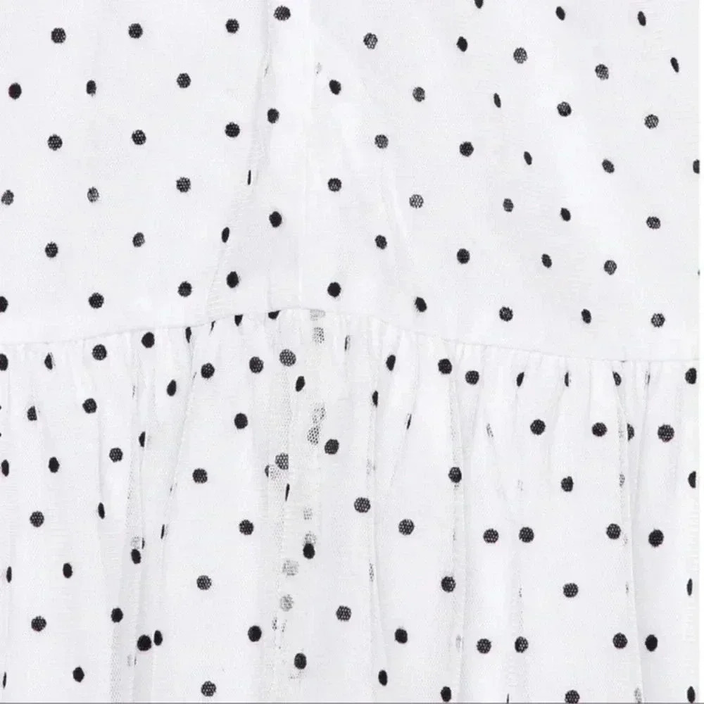 LOVERS + FRIENDS | NWOT Blakeley Mini Dress | Black White Polka Dot Ruffles | L - Picture 6 of 11